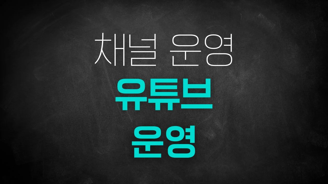 유튜브 운영